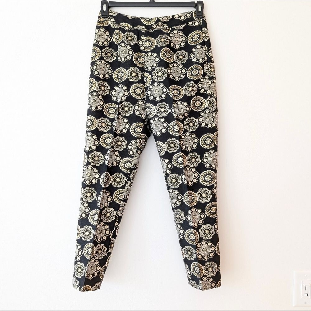 Frances Valentine Lucy Cropped Metallic Jacquard Pants size 4